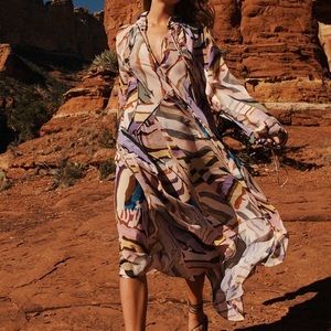 H&M studio 2019 us 10 eur 40 caftan kaftan maxi dress multi limited edition